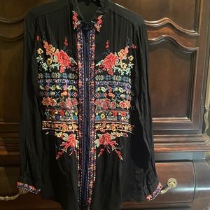 Johnny Was Silk Top Blouse